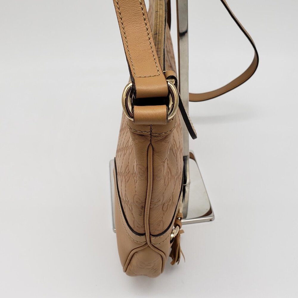 Authentic Gucci Guccissima Horsebit Shoulder Bag/Leather Crossbody - Picture 5 of 16